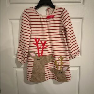 Mud Pie Red and Cream Striped Dress